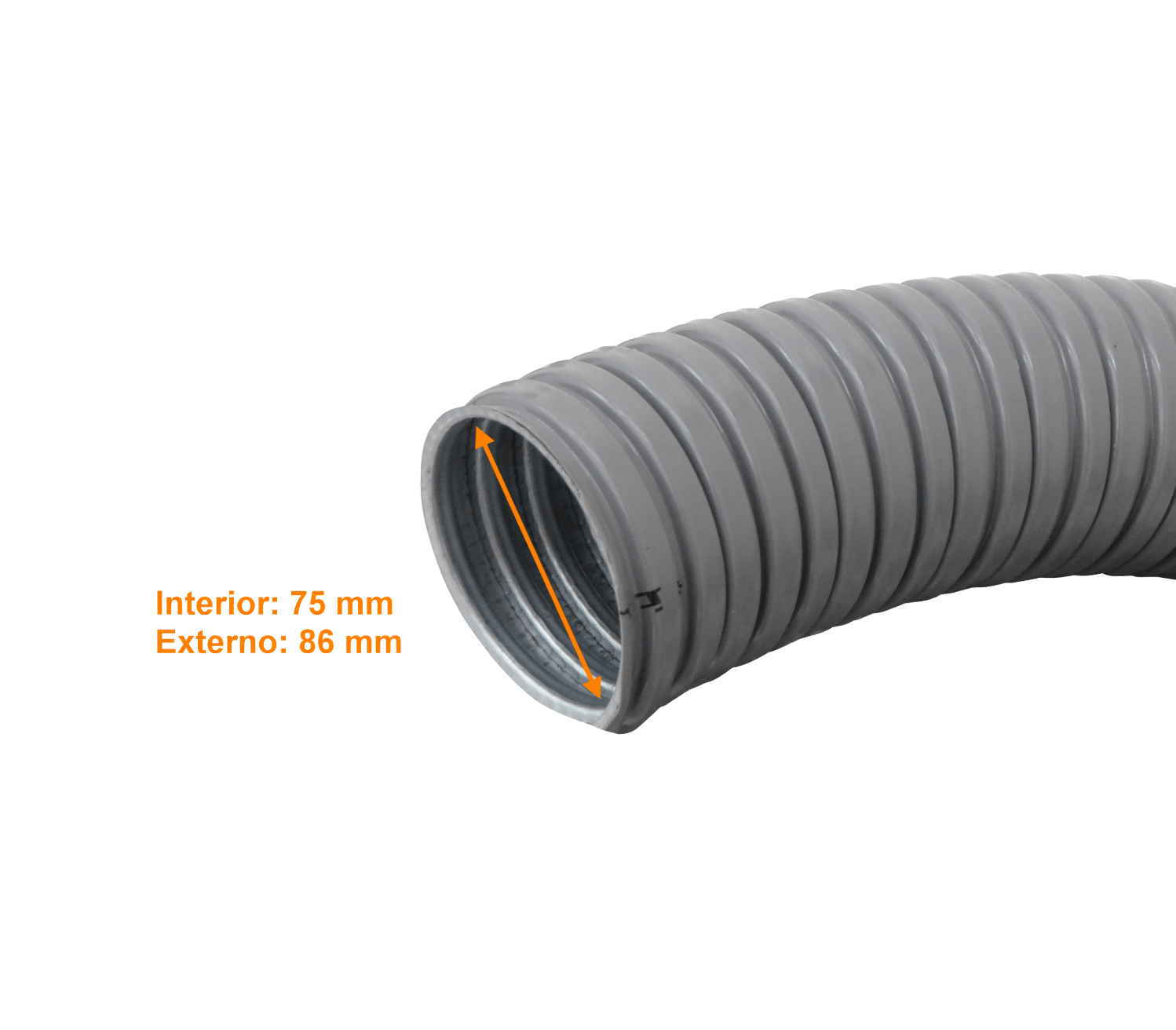3-Pulg Rollo-10mts Conduit Flexible Metalico Cubierto-PVC 86mm 2