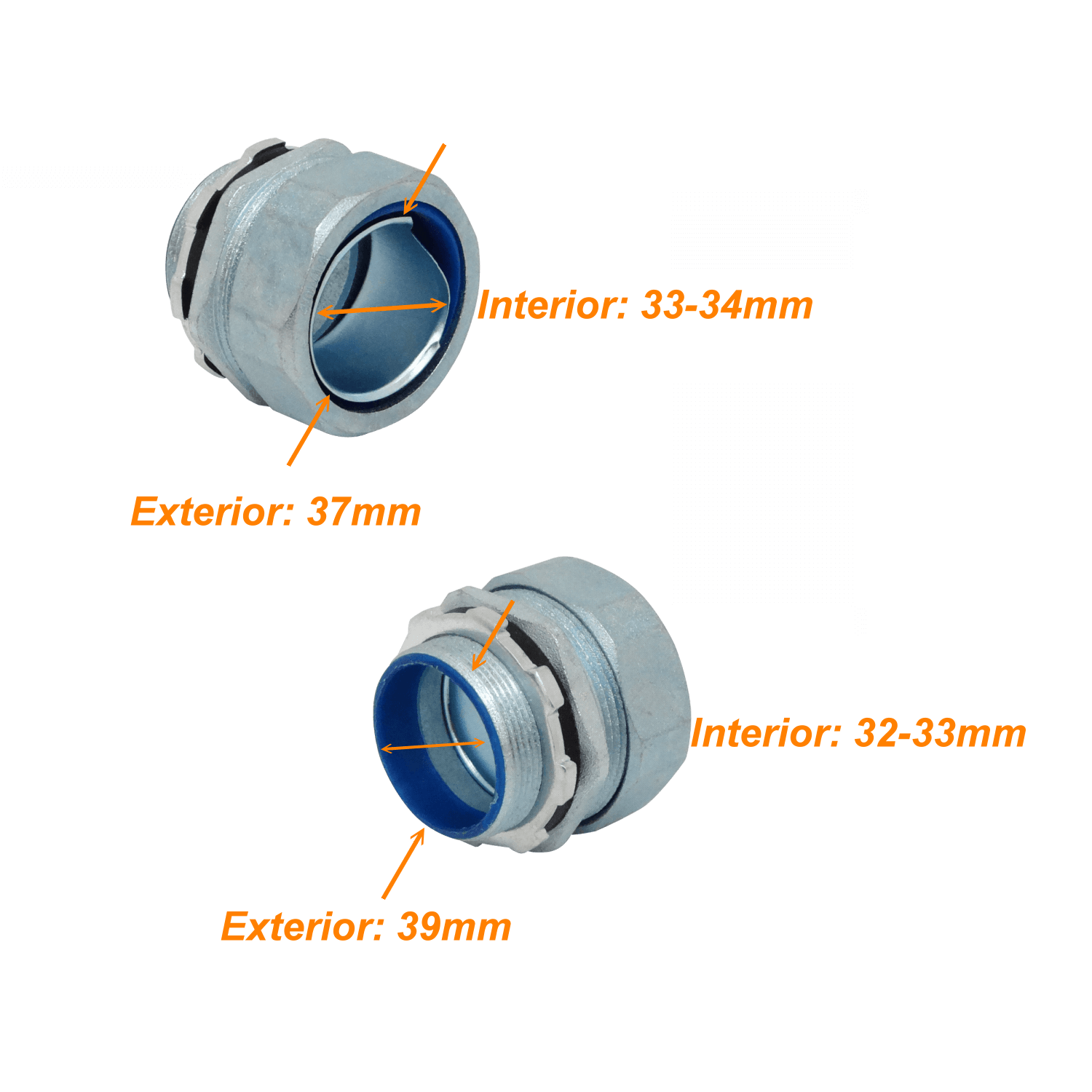 Metalico 40mm Prensa Estopa para Flexible Aislacion IP65 3