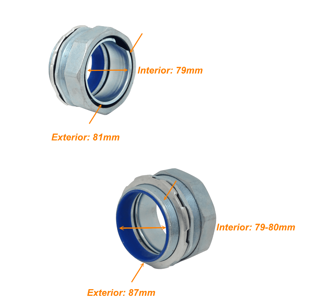 Metalico 3-Pulg Prensa Estopa para Flexible Aislacion IP65 2