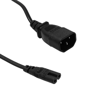 Tipo-8-C7-Hembra a C14-Macho Cable Poder 3A 2x0, 75mm2 80cm, 0.8mt Negro