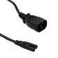 Tipo-8-C7-Hembra a C14-Macho Cable Poder 3A 2x0, 75mm2 80cm, 0.8mt Negro - Miniatura 1