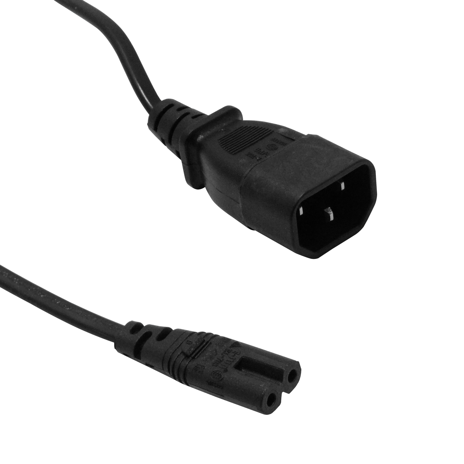 Tipo-8-C7-Hembra a C14-Macho Cable Poder 3A 2x0, 75mm2 80cm, 0.8mt Negro 1