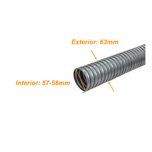Solo-Metal 63mm Rollo-20mts Conduit Flexible Diametros ext/int 63/57mm