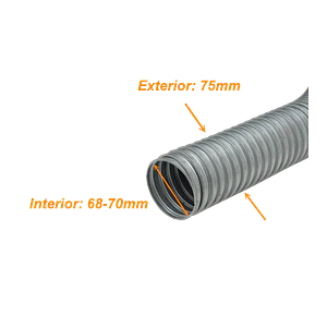 Solo-Metal 75mm Rollo-20mts Conduit Flexible Diametros ext/int 75/69mm