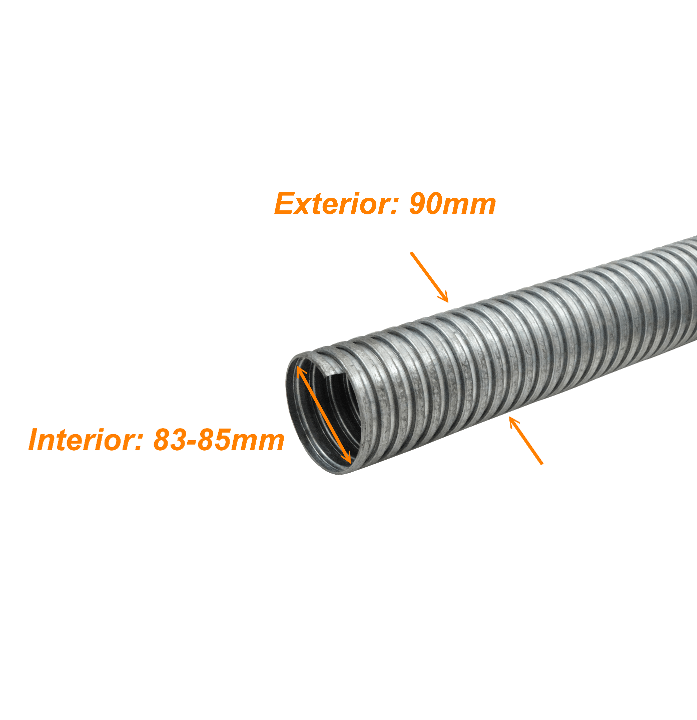 Solo-Metal 90mm Rollo-15mts Conduit Flexible Diametros ext/int 90/84mm 2