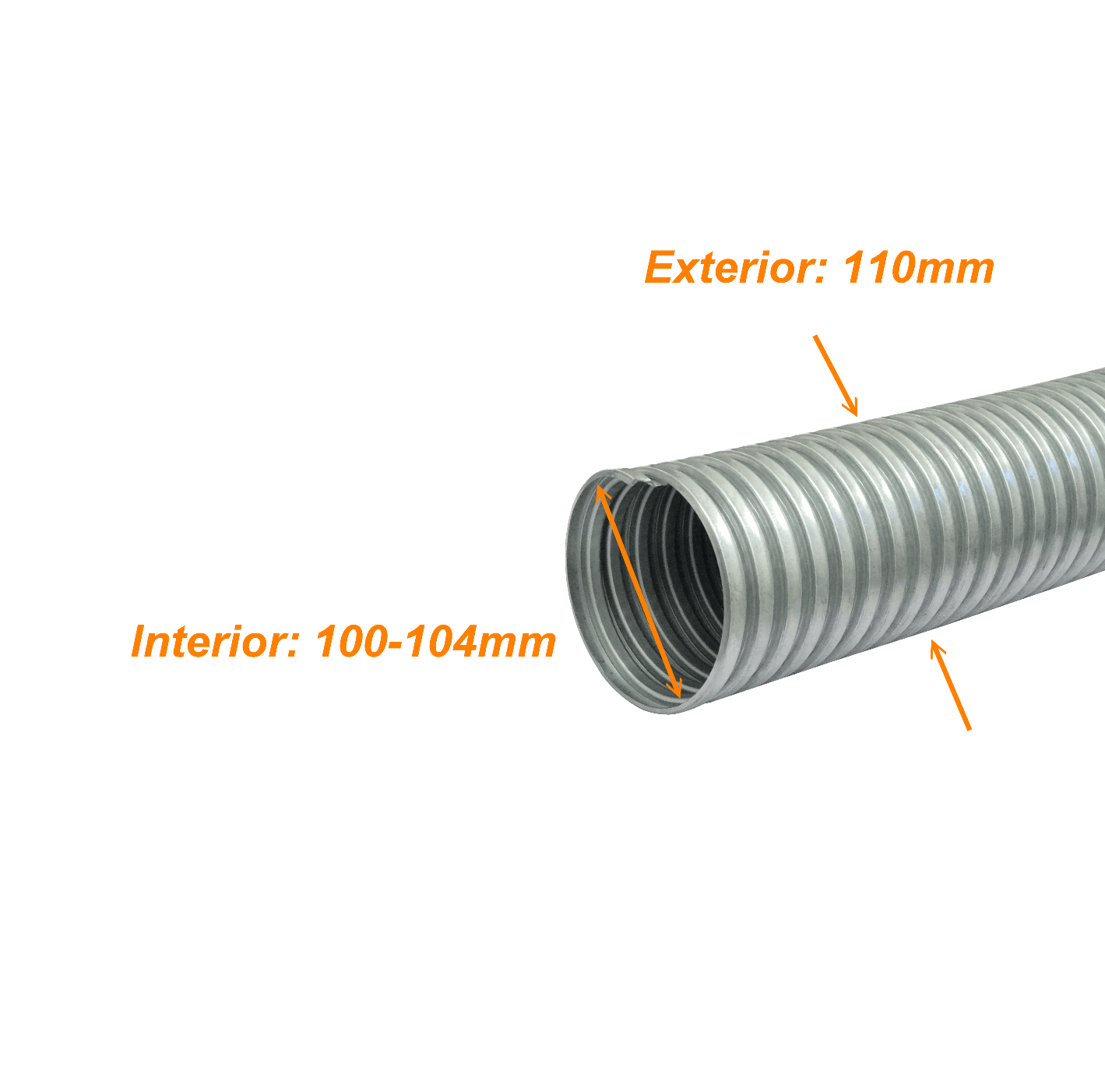 Solo-Metal 110mm Rollo-10mt Conduit Flexible Diametros ext/int 110/102 1