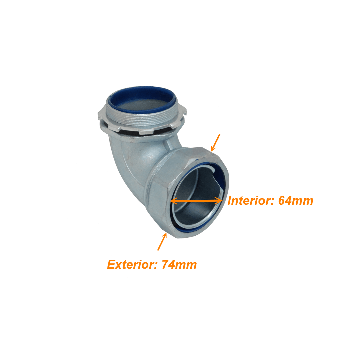 Metalico 63mm Codo Prensa Estopa para Flexible Aislacion IP65 3