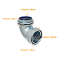 Metalico 75mm Codo Prensa Estopa para Flexible Aislacion IP65 - Miniatura 3