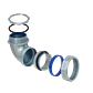 Metalico 75mm Codo Prensa Estopa para Flexible Aislacion IP65 - Miniatura 4