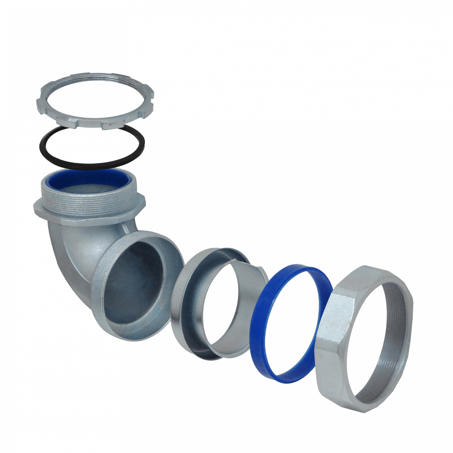 Metalico 90mm Codo Prensa Estopa para Flexible Aislacion IP65 4
