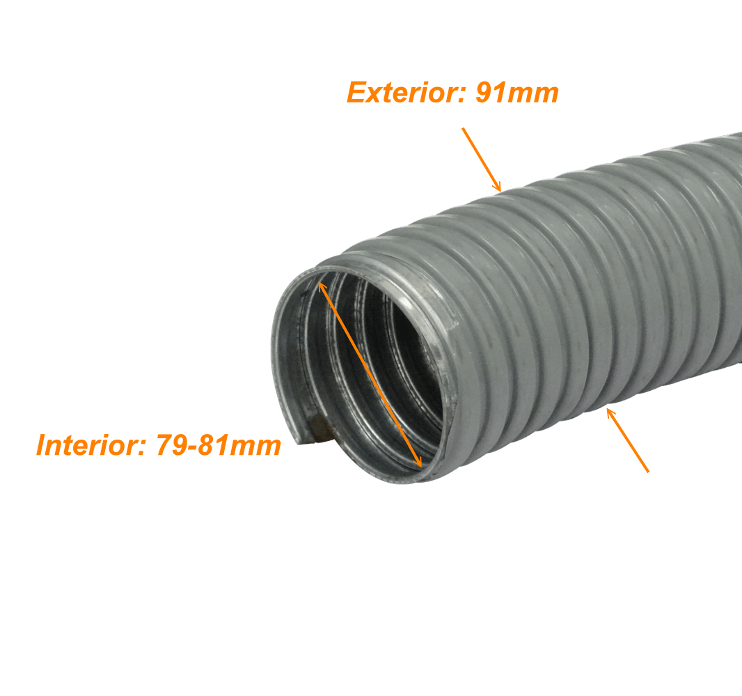 Conduit Flexible Metálico 90mm 10m Cubierto en PVC, M90-10 3