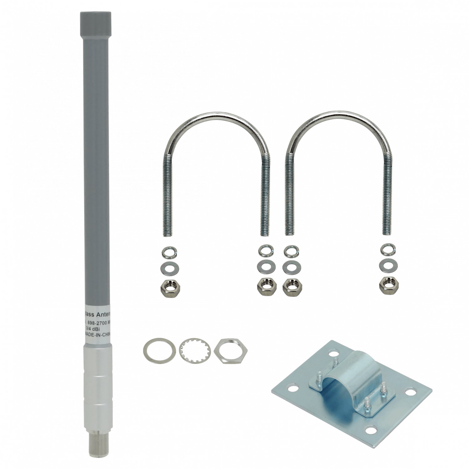 Antena Omnidireccional 3/4dBi, 698-960MHz / 1710-2700MHz, N-Hembra, 3G/4G/LTE, 20x325mm 3