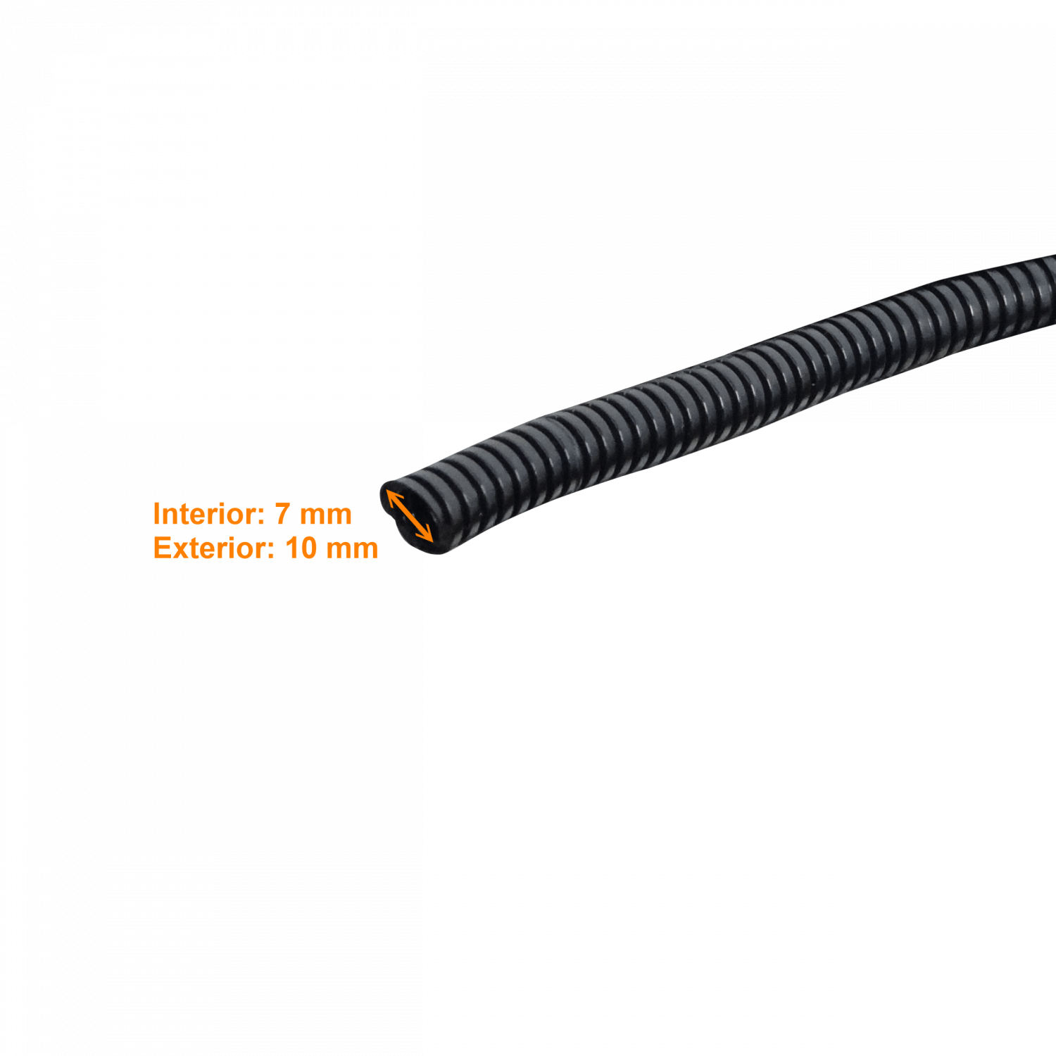 Conduit Flexible Plástico Corrugado Negro, 10mm, 100m, FLEP10 2