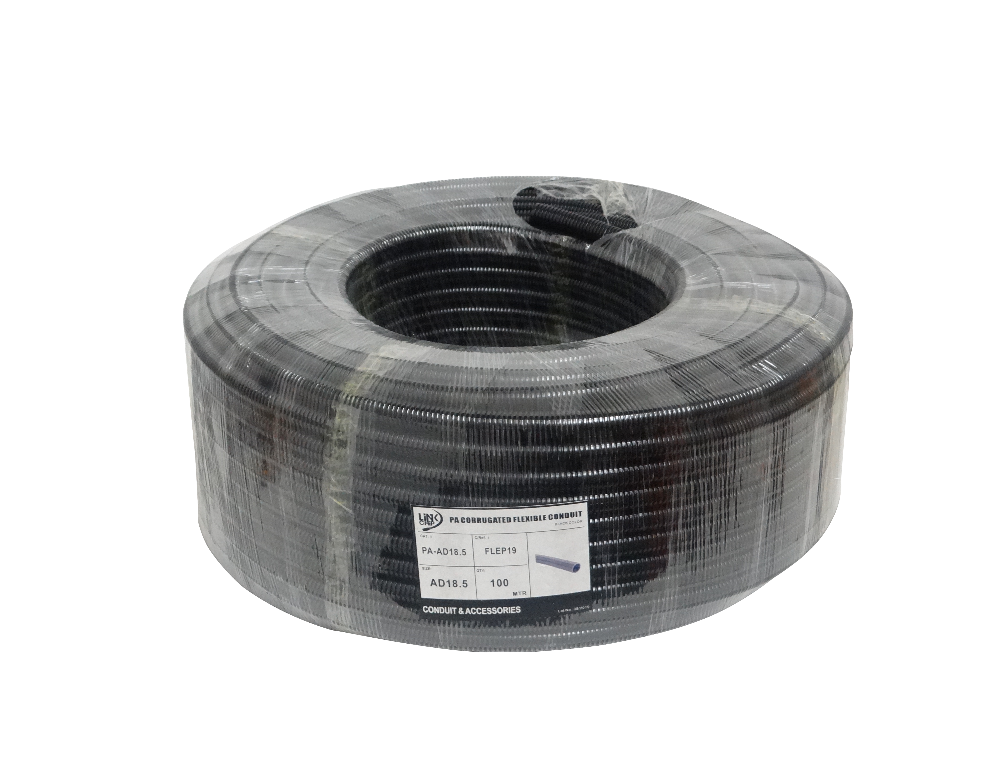 19mm Rollo-100mts 15mm-in Conduit Flexible Plastico Corrugado Negro PA 2