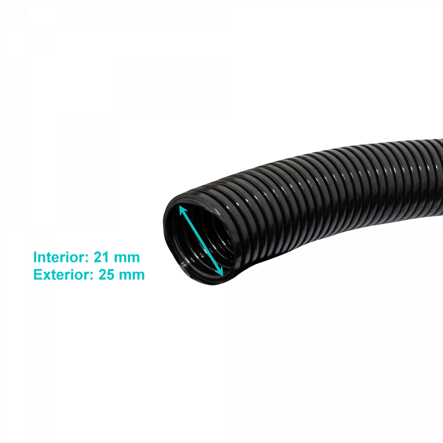 25mm Rollo-50mts 21mm-int Conduit Flexible Plastico Corrugado Negro PA 2