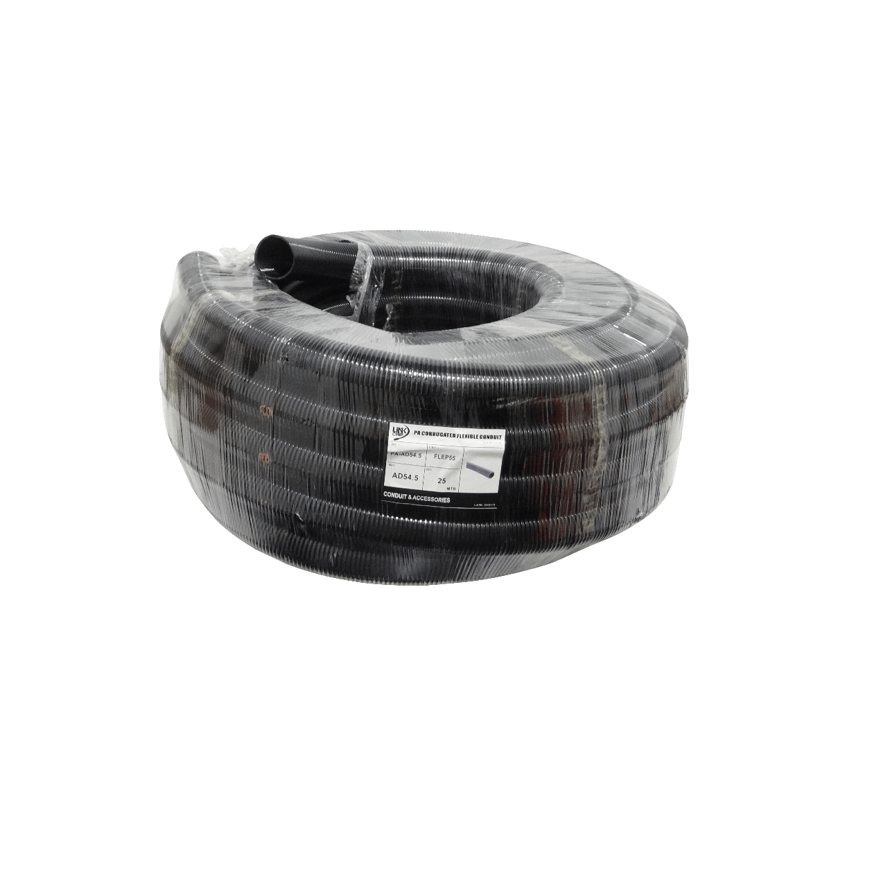 Conduit flexible plást ico corrugado negro 55 mm, rollo 25 m, FLEP55 2