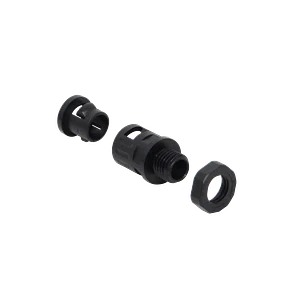 10mm Salida Caja Prensa Estopa p/Conduit Flexible Plastico Negro