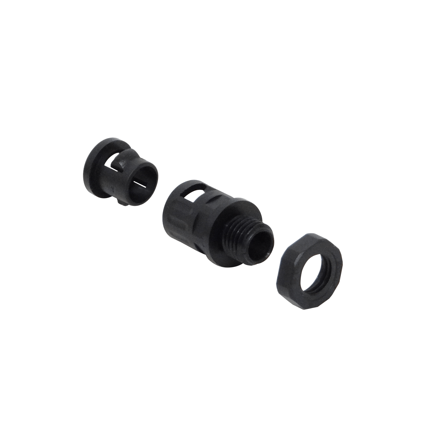 10mm Salida Caja Prensa Estopa p/Conduit Flexible Plastico Negro 1