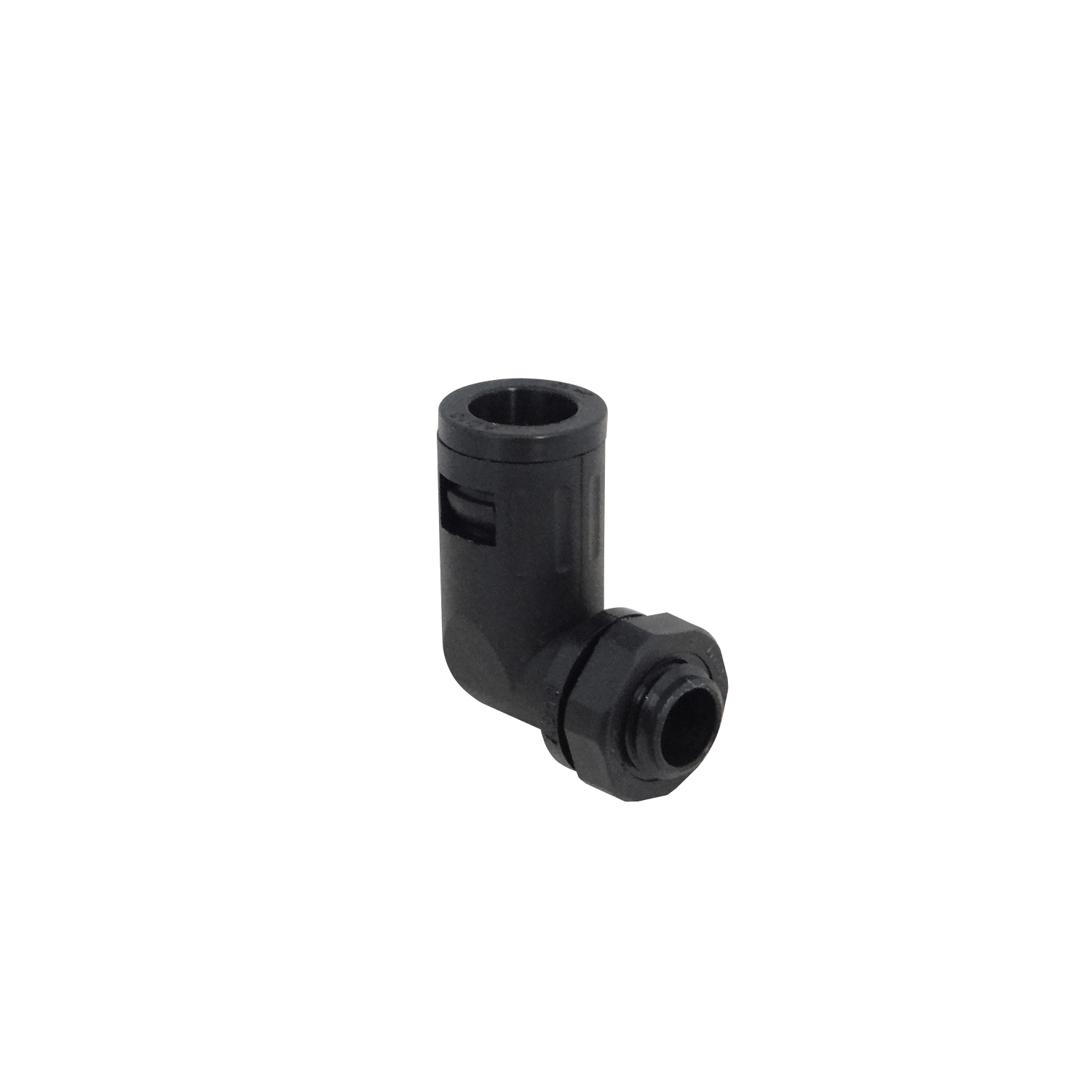 10mm Codo Salida Caja Prensa Estopa p/Conduit Flexible Plastico Negro 2