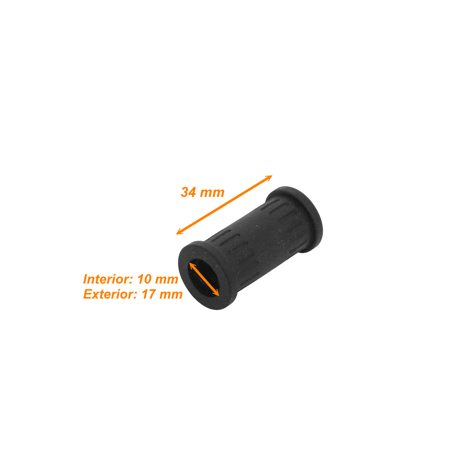 10mm Union Copla para Conduit Flexible Plastico Negro Corrugado 1