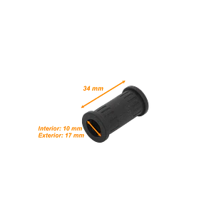 10mm Union Copla para Conduit Flexible Plastico Negro Corrugado