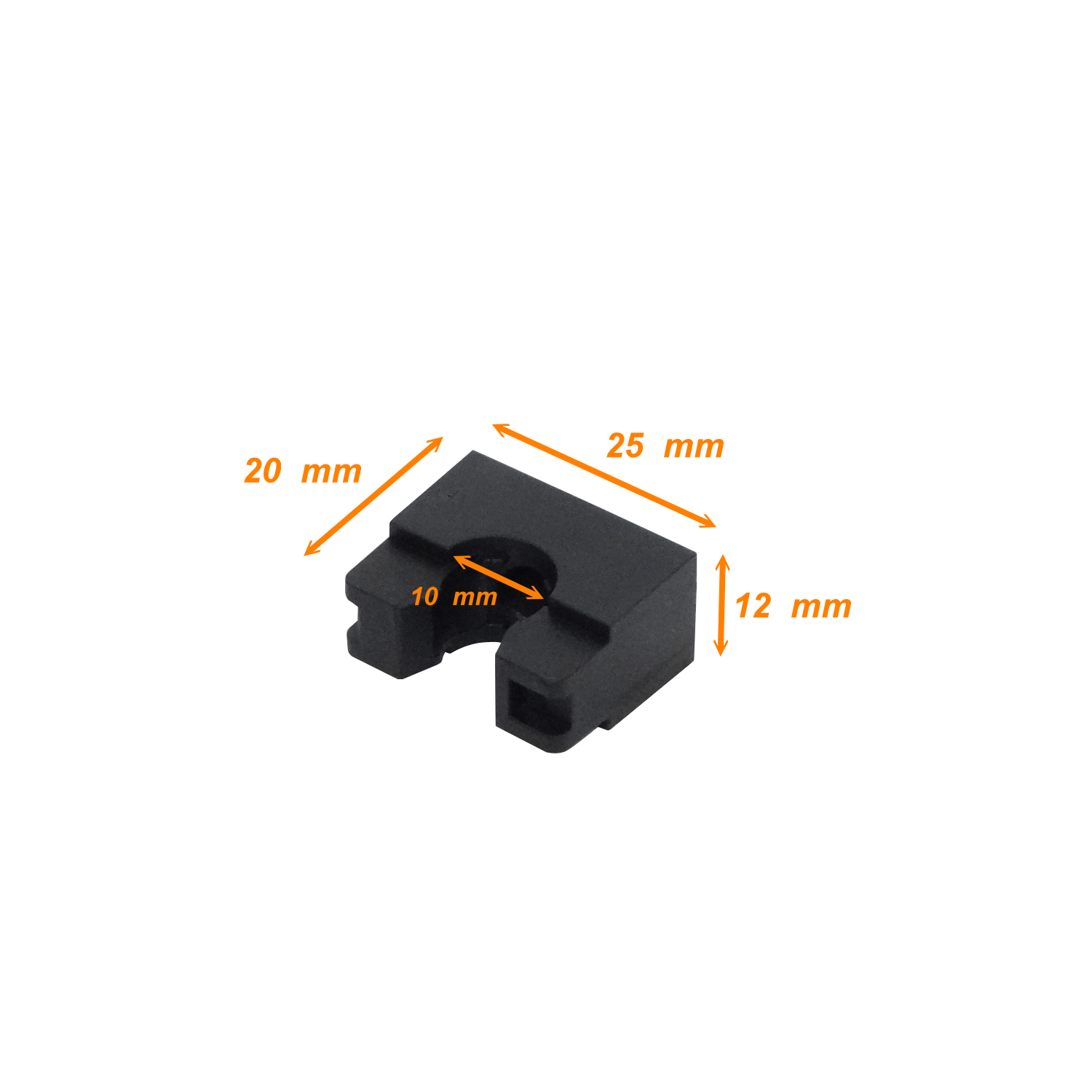 10mm Soporte Abrazadera para Conduit Flexible Plastico Negro PA 3