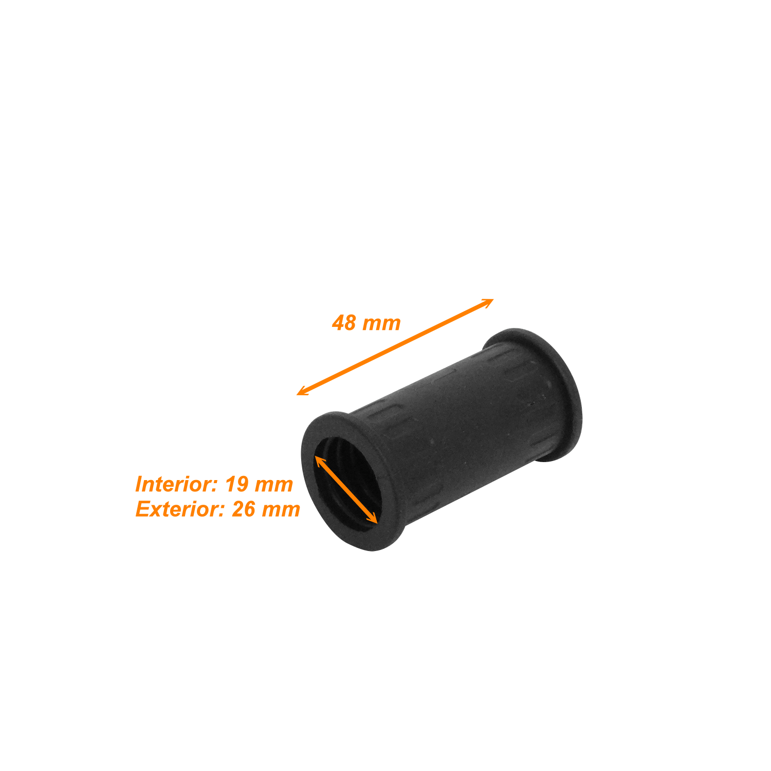 19mm Union Copla para Conduit Flexible Plastico Negro Corrugado 2
