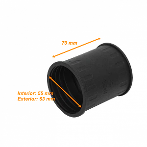 55mm Union Copla para Conduit Flexible Plastico Negro Corrugado