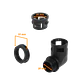 Codo de Salida para Caja Prensa Estopa, 25mm, Compatible con Conduit Flexible de Plástico Negro - Miniatura 2