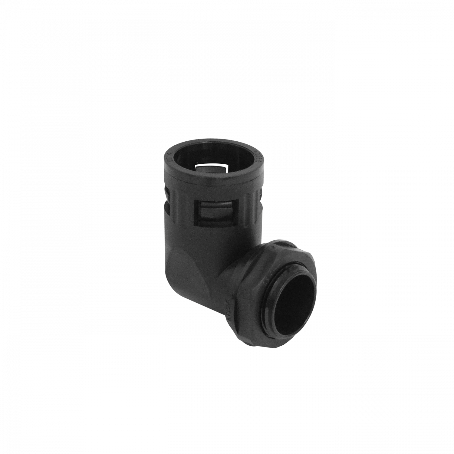 Codo de Salida para Caja Prensa Estopa, 25mm, Compatible con Conduit Flexible de Plástico Negro 3