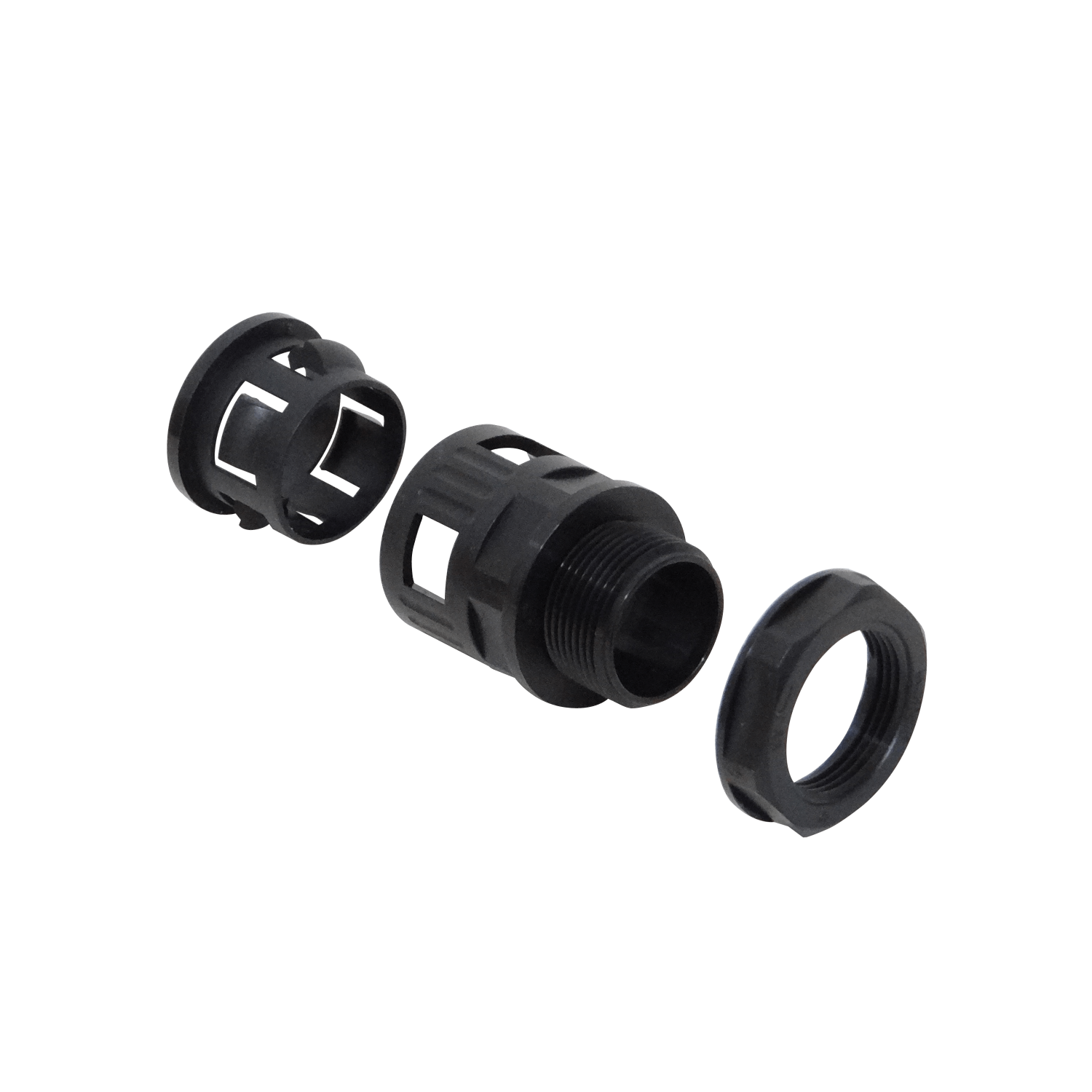 25mm Salida Caja Prensa Estopa p/Conduit Flexible Plastico Negro 1