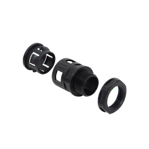 25mm Salida Caja Prensa Estopa p/Conduit Flexible Plastico Negro