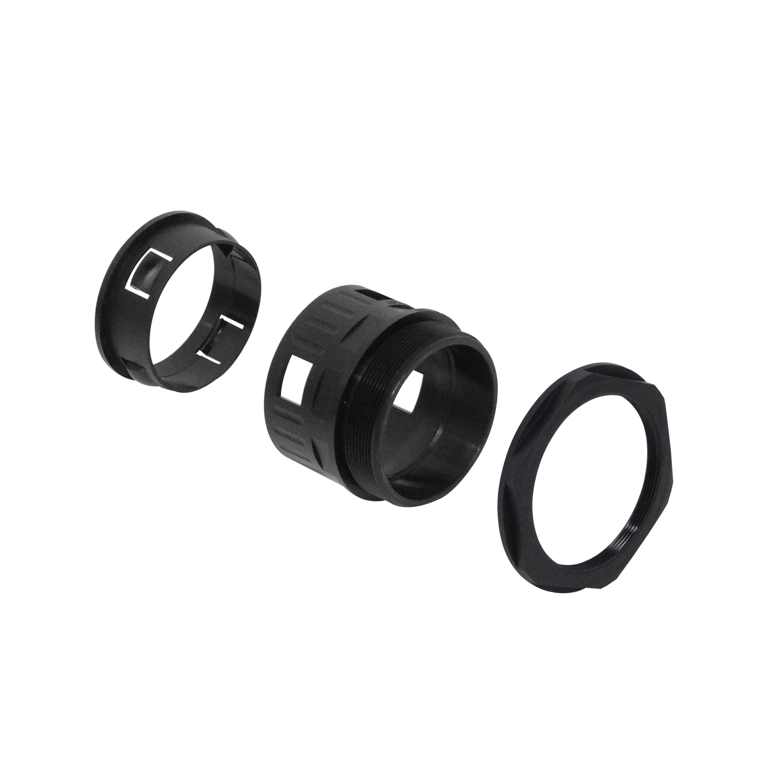 55mm Salida Caja Prensa Estopa p/Conduit Flexible Plastico Negro 3