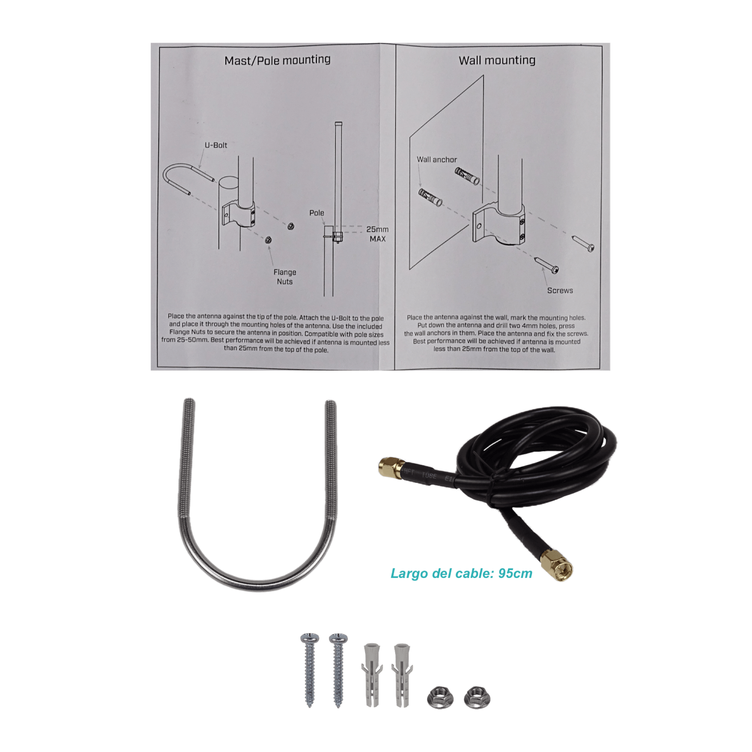 Antena Omni MikroTik 868 MHz - 6.5 dBi, Resistente al Agua IP66 2