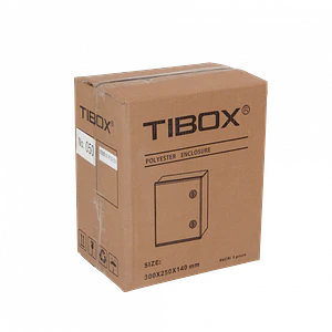 Tablero poliester Tibox TIP-325 300x250x140mm estanco gris IP65 con placa