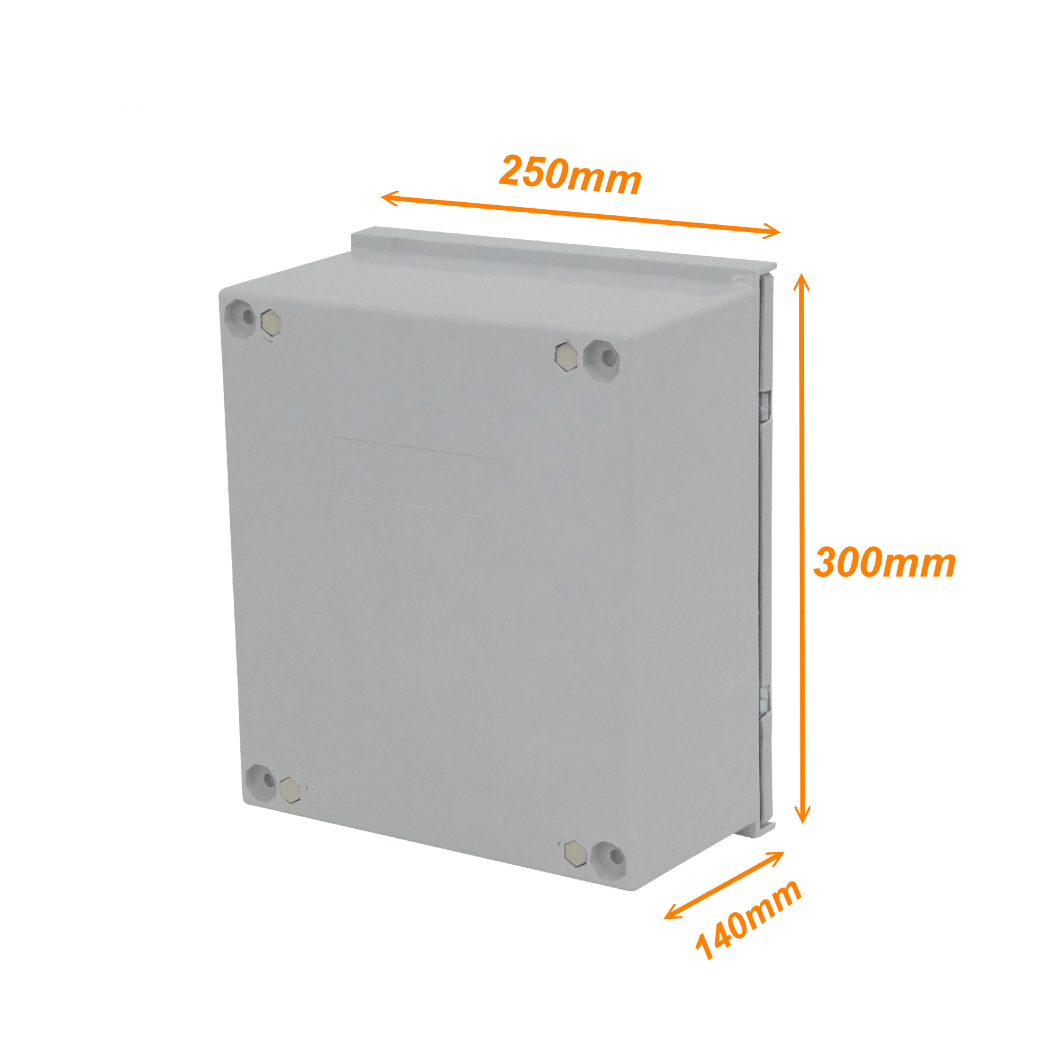 Tablero poliester Tibox TIP-325 300x250x140mm estanco gris IP65 con placa 2