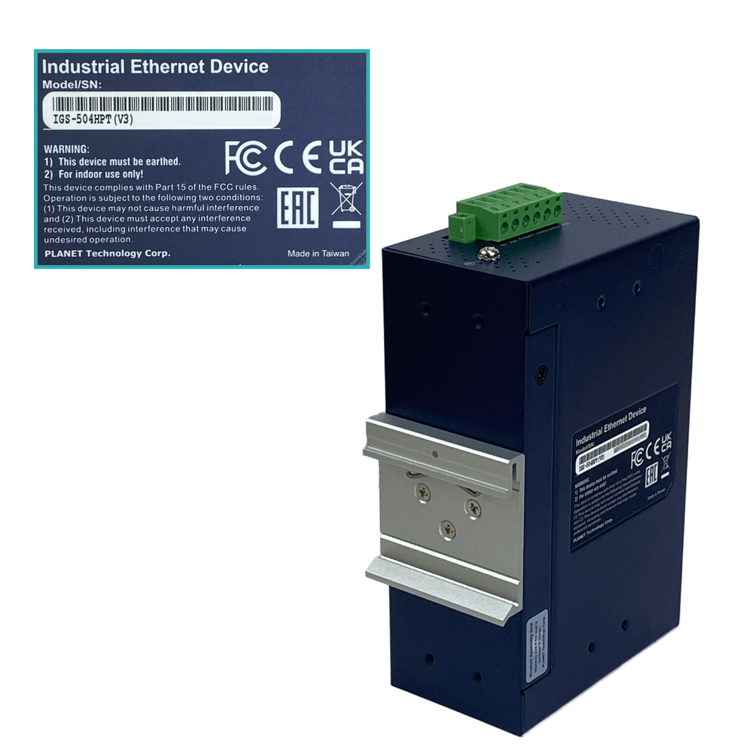 PLANET Switch 5-1000 4-PoE+120W-tot RielDIN industrial 50mm req/12-56V 7