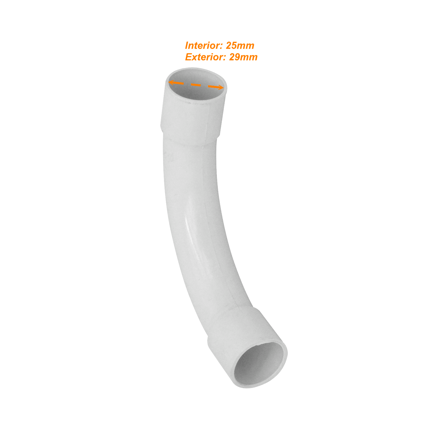 Codo curva LinkChip PVC25-C 25mm blanco para tubo PVC 1