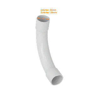 Codo curva LinkChip PVC25-C 25mm blanco para tubo PVC