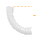 Codo curva LinkChip PVC25-C 25mm blanco para tubo PVC - Miniatura 3