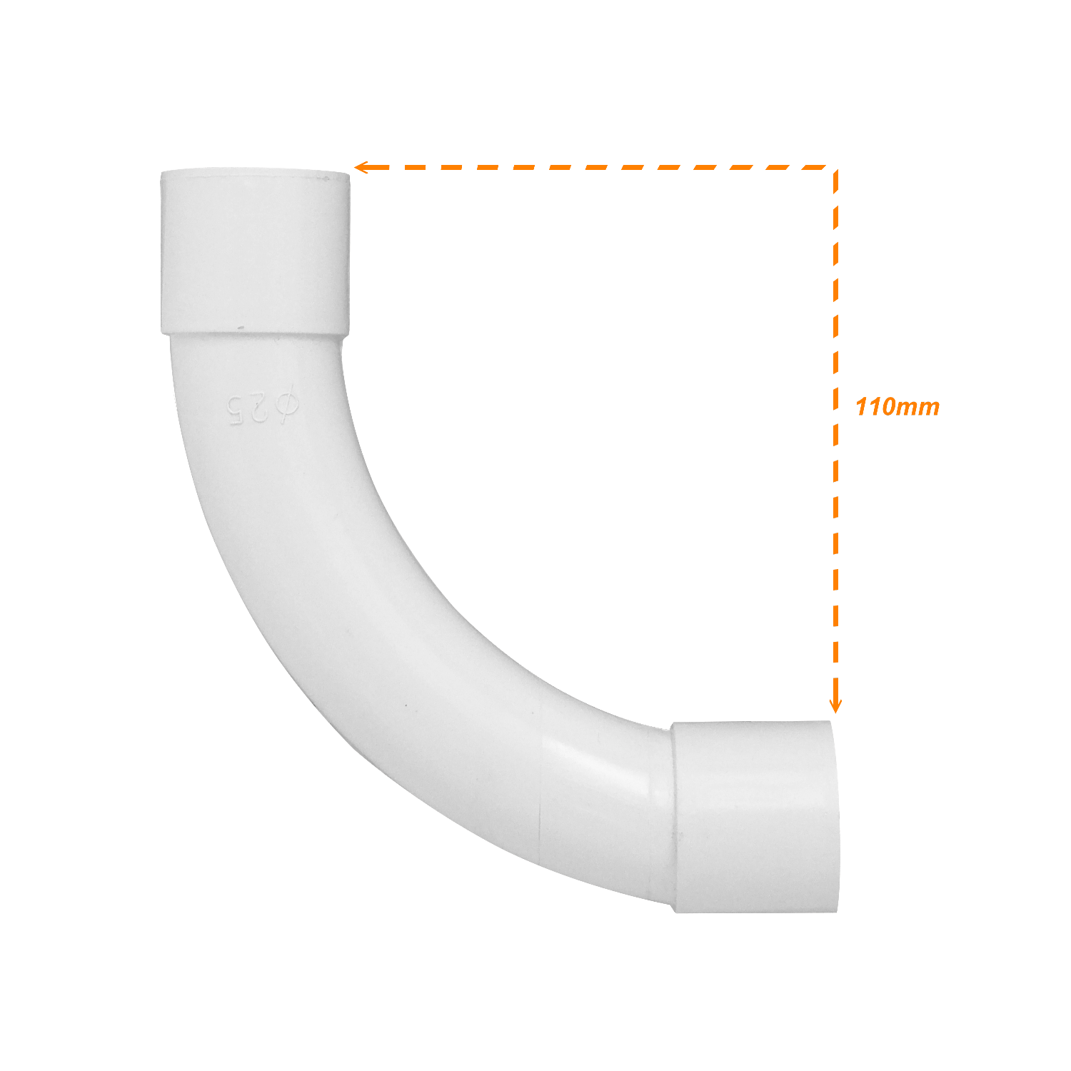 Codo curva LinkChip PVC25-C 25mm blanco para tubo PVC 3