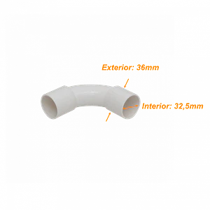 Codo curva LinkChip PVC32-C 32mm blanco para tubo PVC