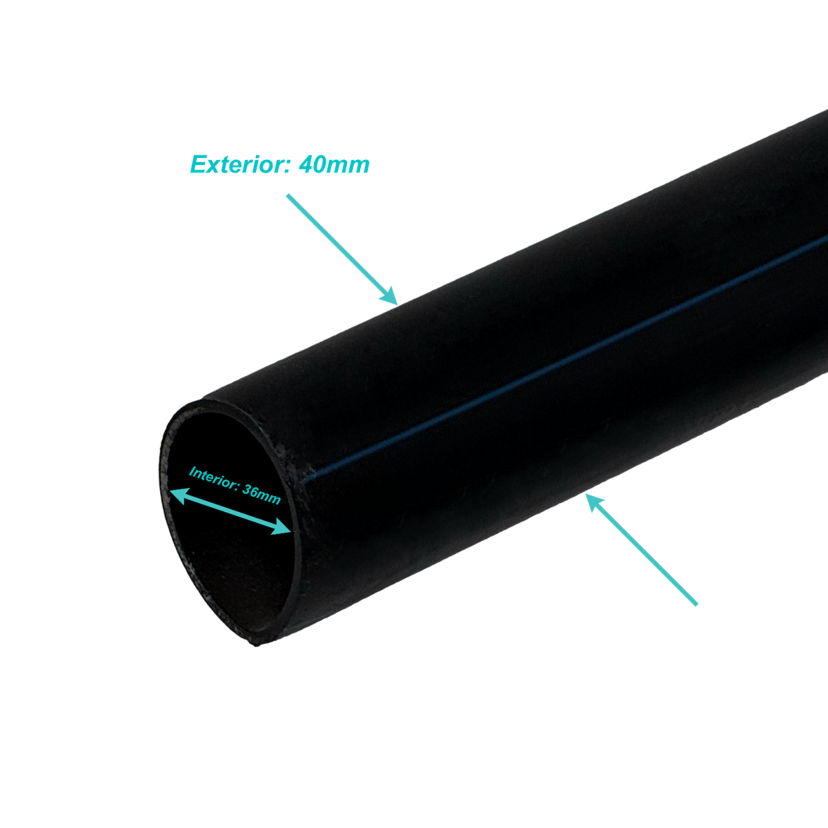 Plansa 40mm-ext 2,2mm Rollo 100mts Negra HDPE Polietileno Reciclado 3