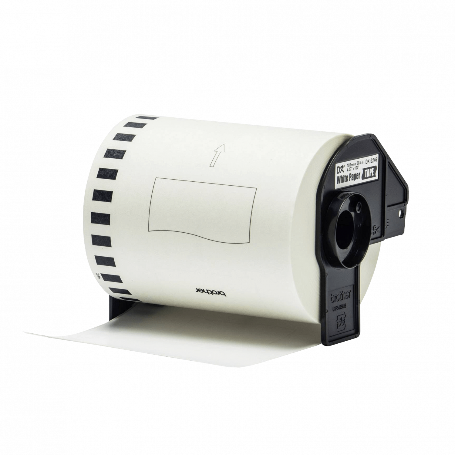 Cinta de papel continua Brother DK2246 de 4.07 in x 100 ft (103 mm x 30.4 m) en negro sobre blanco 2