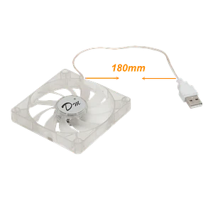 Ventilador para PC 80x80mm, 5V DC, Altura 11mm, Cable 18cm, Conexion USB