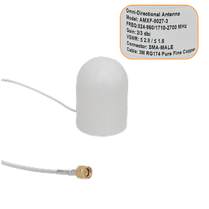 Antena Omnidir 2-3dBi 824-960/1710-2700MHz 4G .SMA-M 3mt BaseMagnetica