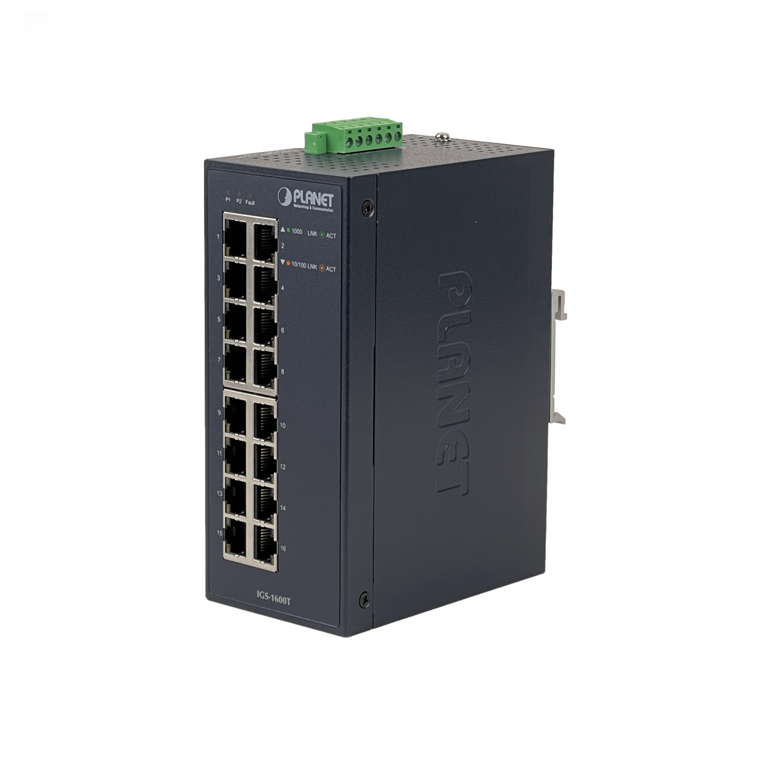 PLANET 16-1000 IP30 Switch Industrial no-Admin Riel-DIN req/12-48VDC 7