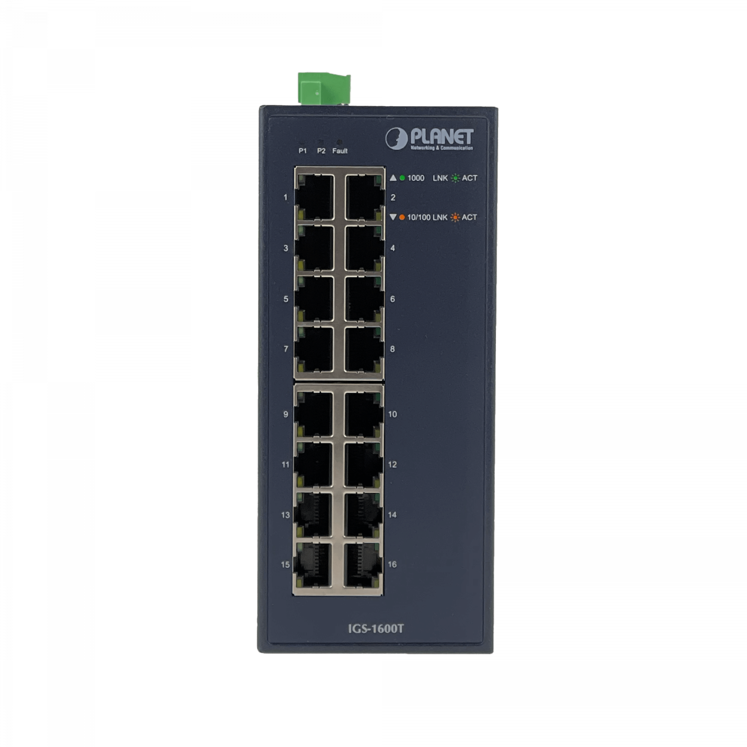PLANET 16-1000 IP30 Switch Industrial no-Admin Riel-DIN req/12-48VDC 8