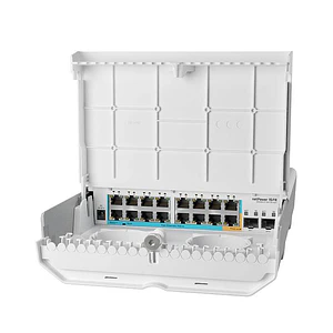 Switch Exterior MikroTik netPower 15FR, 18 Puertos, 15 Reverse PoE, SFP, GPEN, Alta Velocidad
