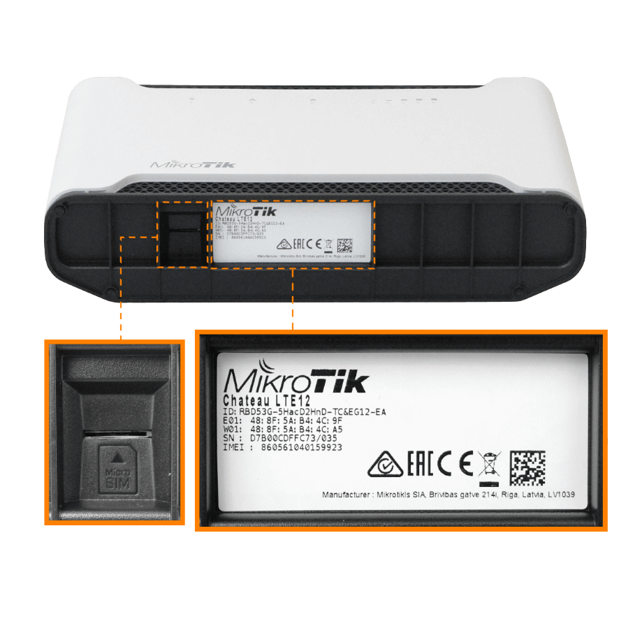 Router Dual-Band con Soporte LTE CAT12 y 5 Puertos Gigabit, MikroTik Chateau LTE12 2